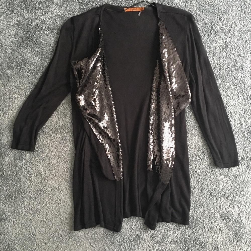 Black Sequin Cardigan